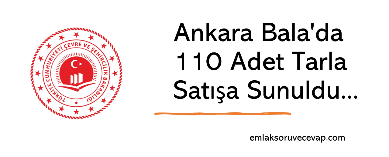 Ankara Bala’da 110 Adet Tarla Satışa Sunuldu
