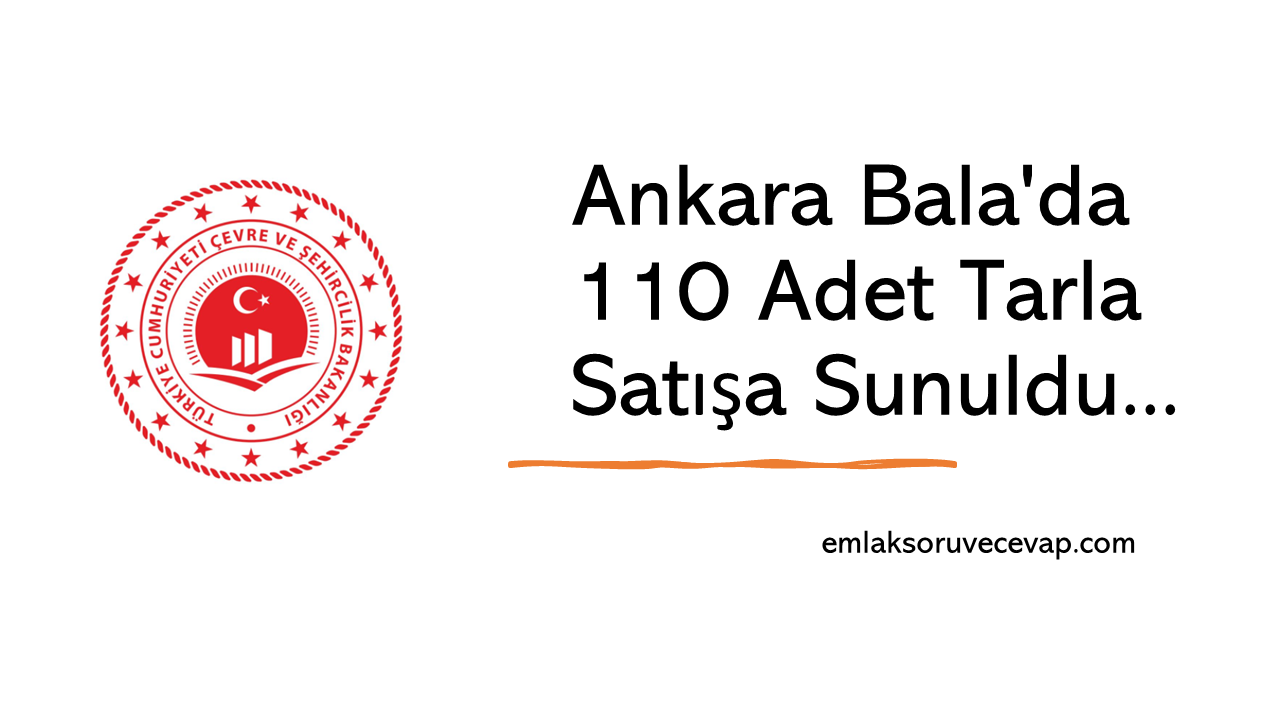 Ankara Bala’da 110 Adet Tarla Satışa Sunuldu
